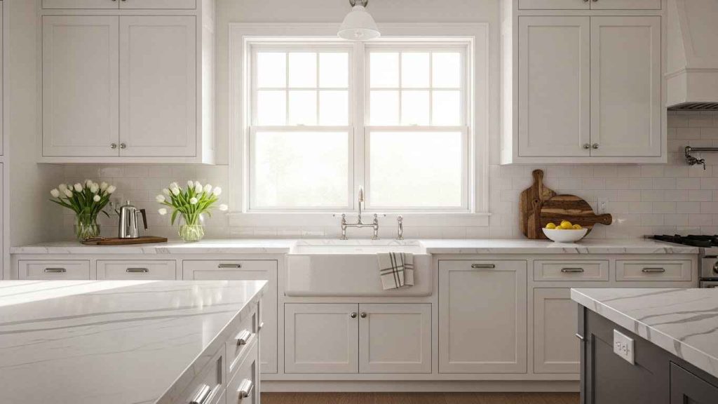 20 Pretty White Kitchen Window Ideas That Add Light