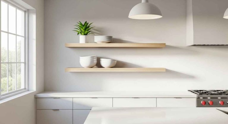 22 Floating Modern Kitchen Shelves That Open Up the Room