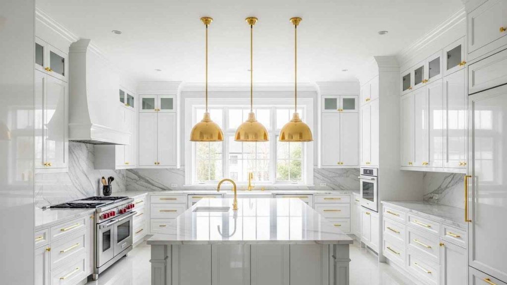 27 Luxe White and Gold Kitchen Ideas That Feel Glam