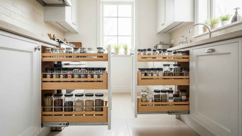27 handy tiny kitchen pull out shelves ideas that ease access