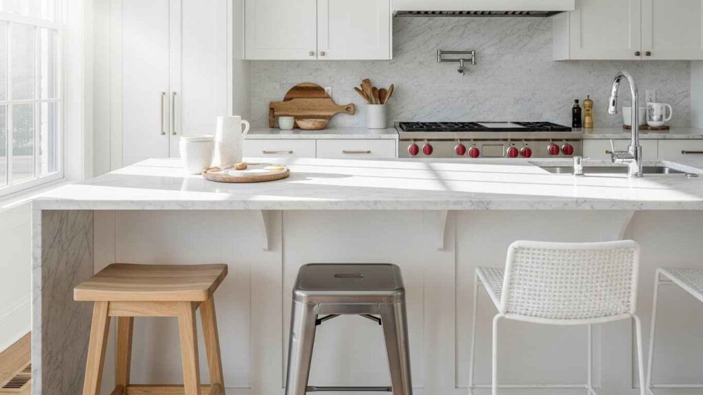 28 Chic White Kitchen Stool Ideas That Upgrade Seating