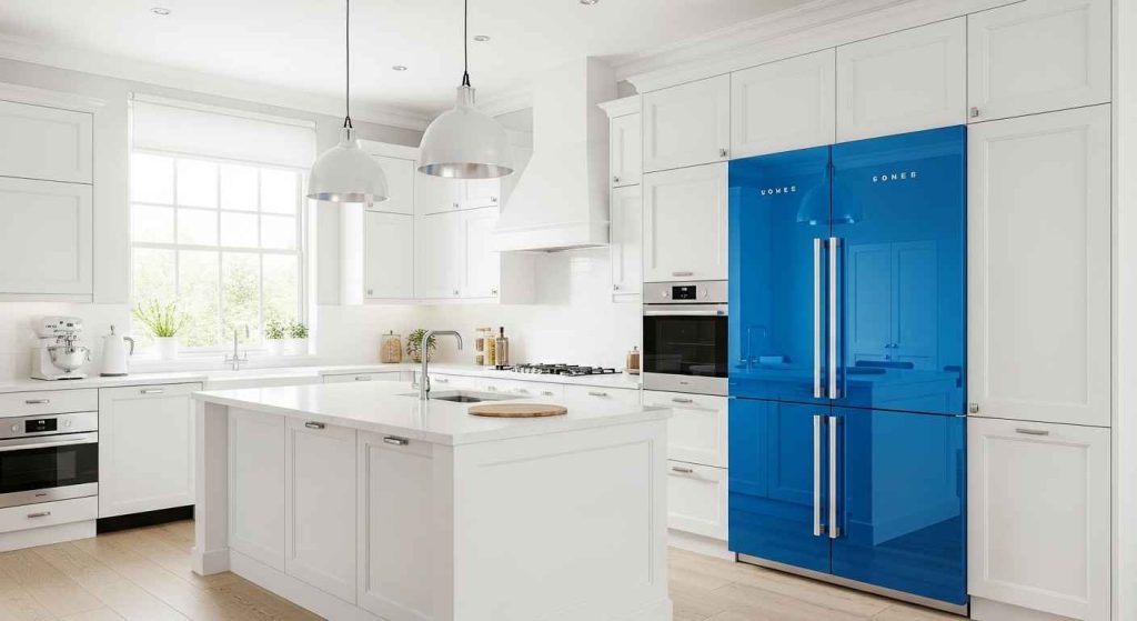 A Bold Blue Refrigerator
