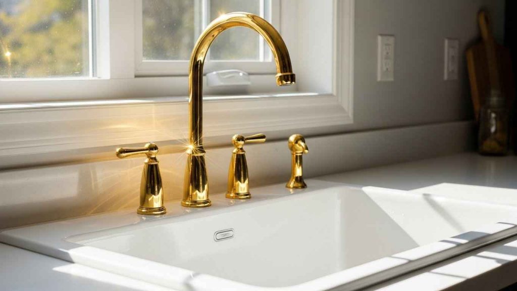 A Brilliant Gold Faucet Centerpiece