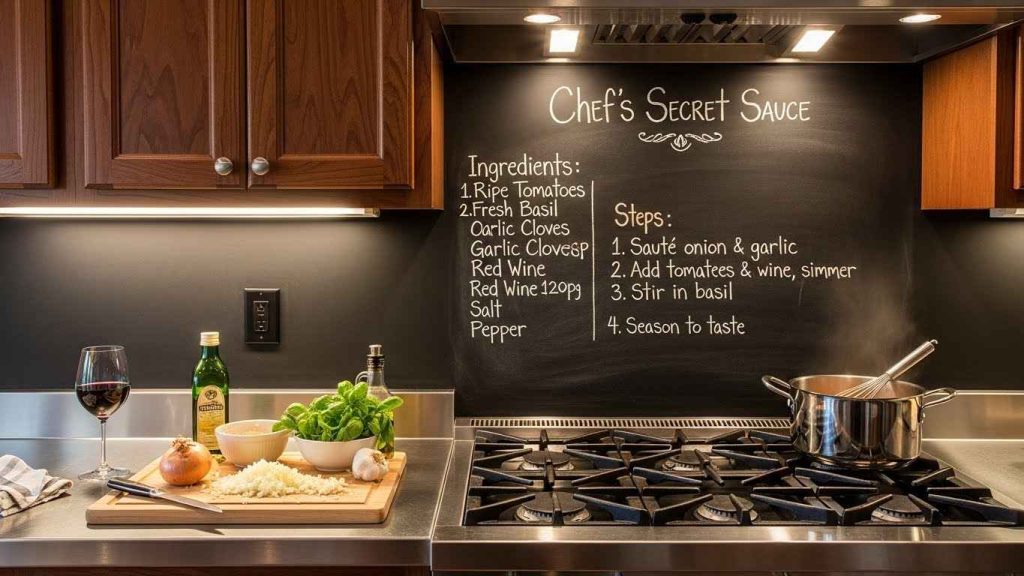 A Chalkboard Backsplash for Recipes