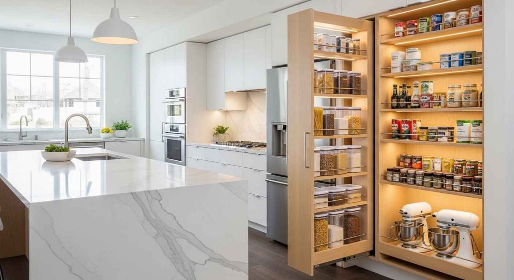A Chef's Pantry with Smart Pull-Out Shelves
