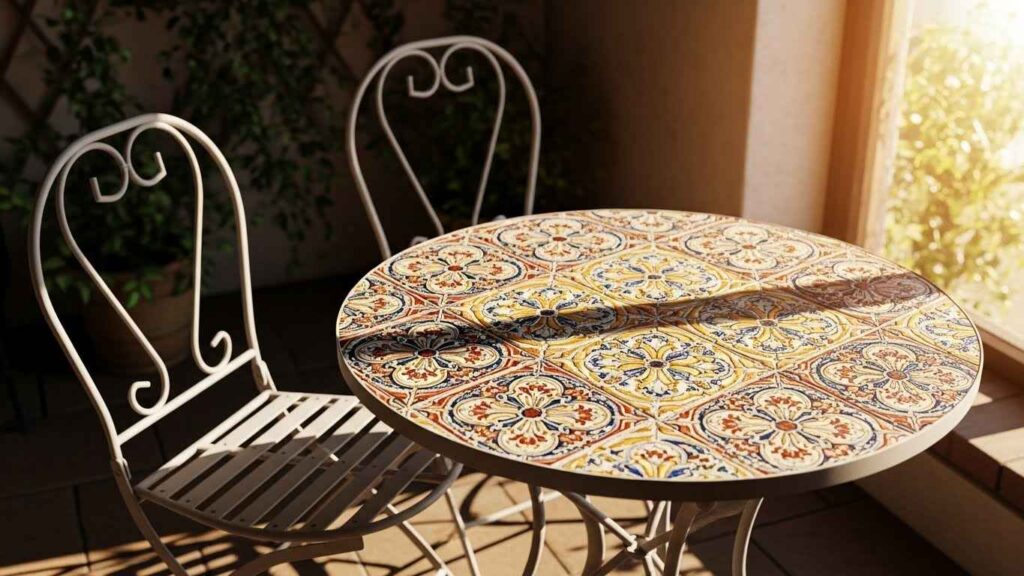 A Chic Tile-Topped Bistro Table