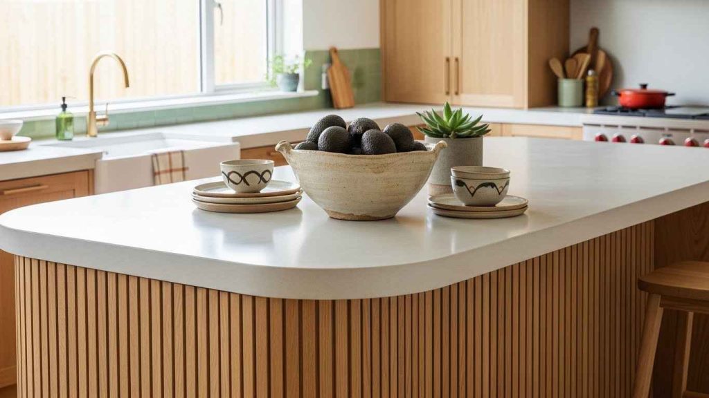 A Curved Island for Softened Geometry