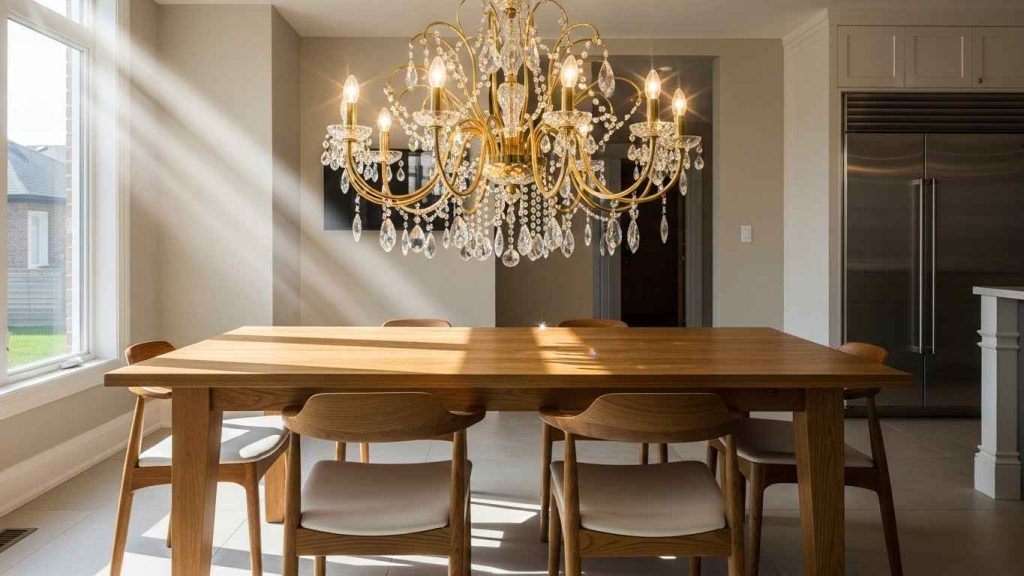 A Glamorous Gold Chandelier