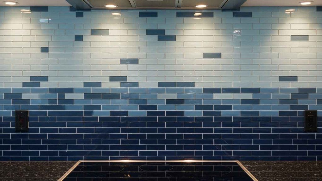 A Gradient Ombre Glass Backsplash