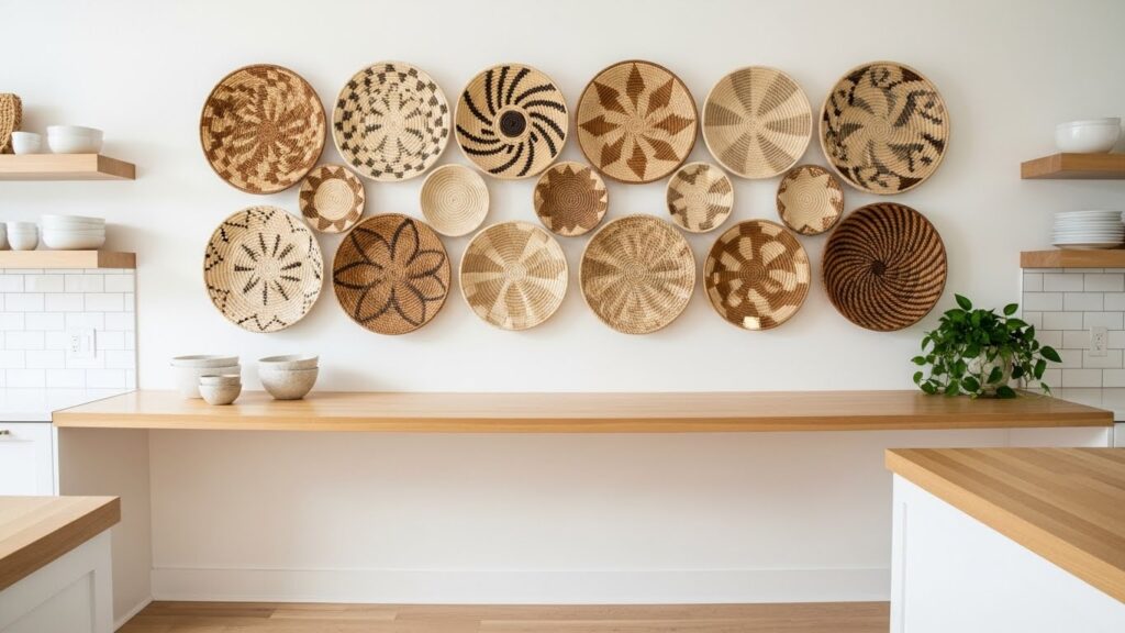 A Grid of Woven Wall Baskets