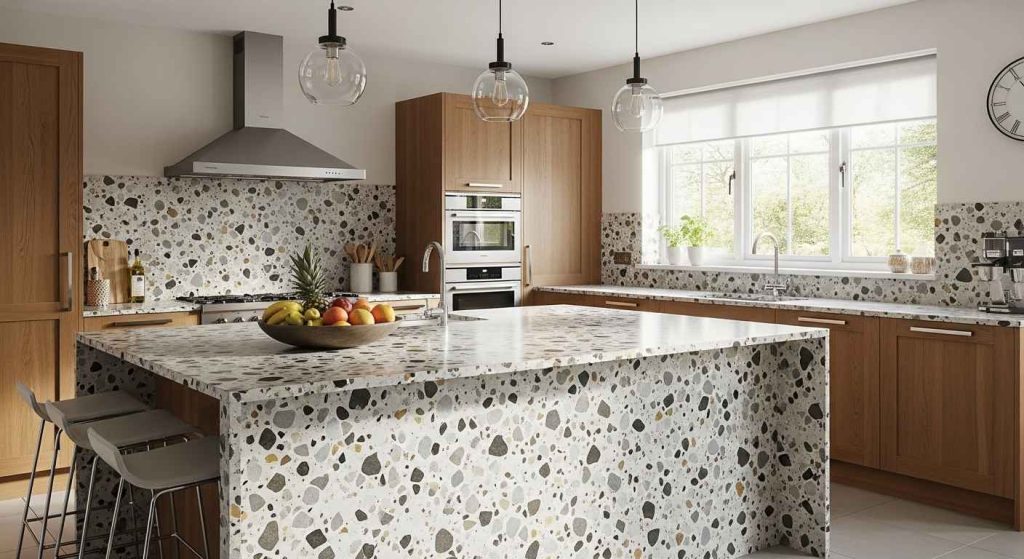 A Kitchen Island Terrazzo Statement