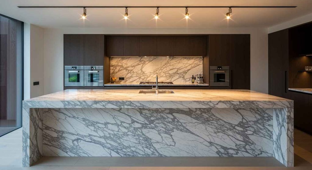 A Marble Waterfall Edge