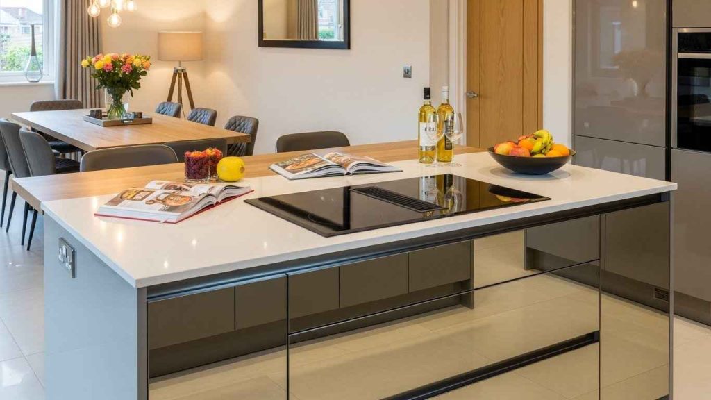A Mirrored Kitchen Island Side