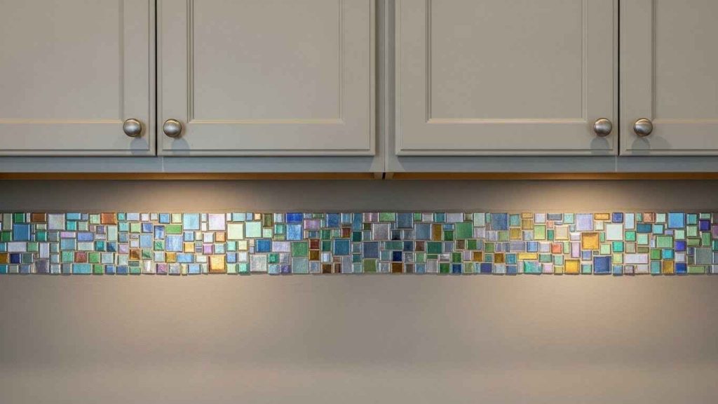 A Mosaic Glass Backsplash Border