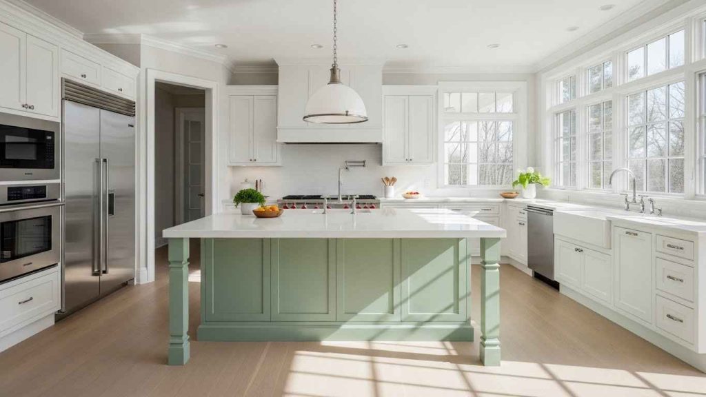 A Pop of Color on a White Island