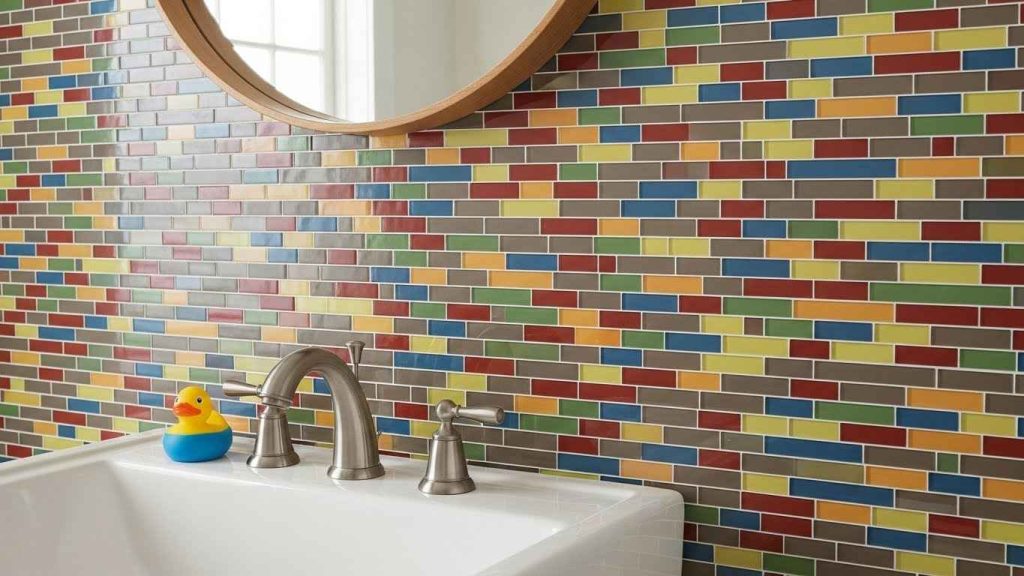 A Rainbow of Glass Backsplash Tiles
