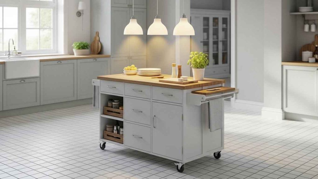 A Rolling Cart Kitchen Island