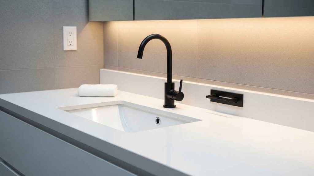 A Sink with a Built-in Soap Dispenser