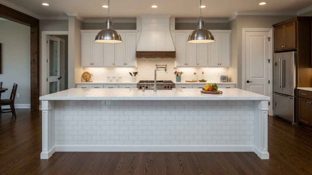 A Subway Tile Kitchen Island