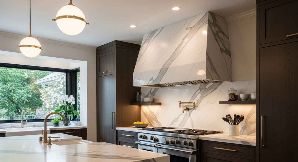 A Touch of Marble on the Range Hood