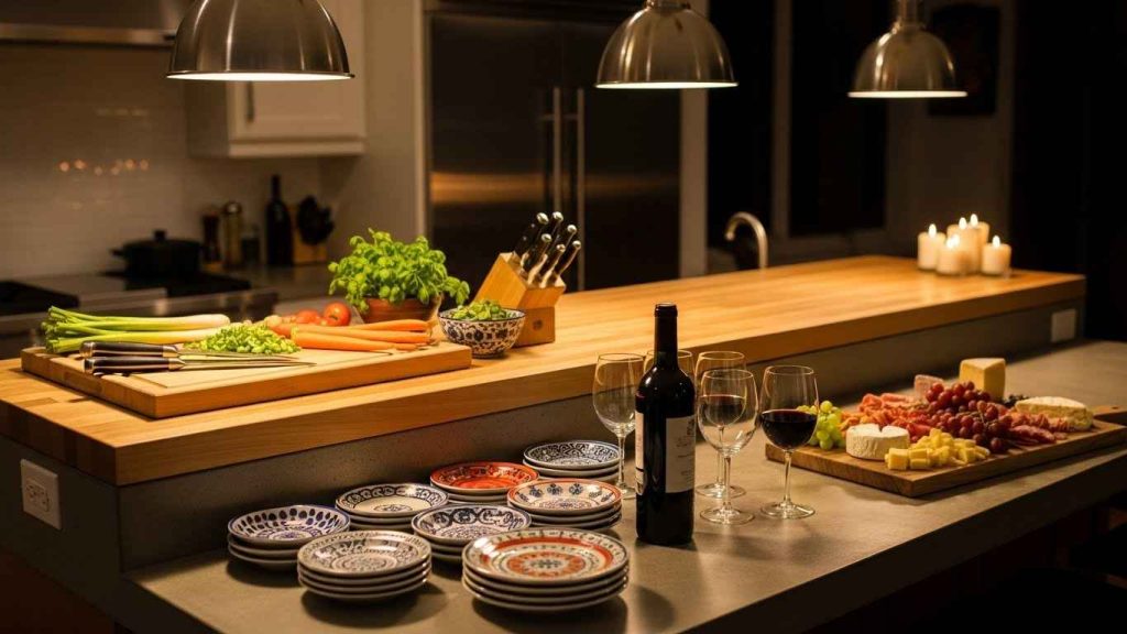 A Two-Tiered Entertaining Island