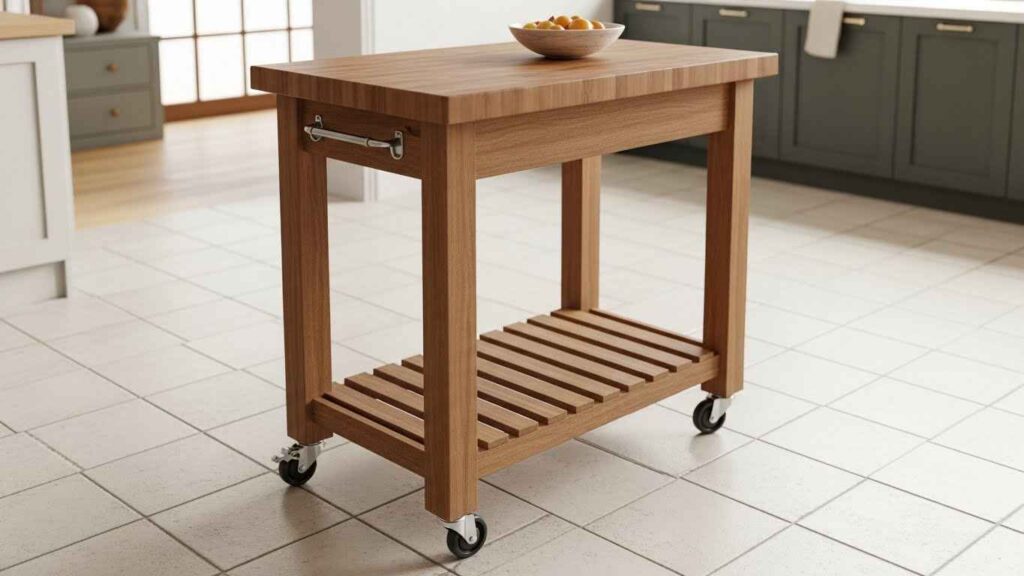 Add Wheels for a Movable Kitchen Island