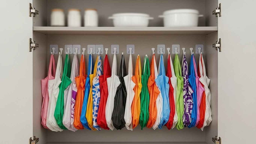 Adhesive Hooks for Bag Storage