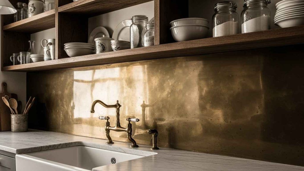Antique Brass Backsplash Sheets
