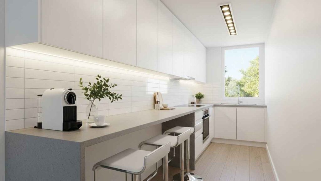 Backless White Kitchen Stools