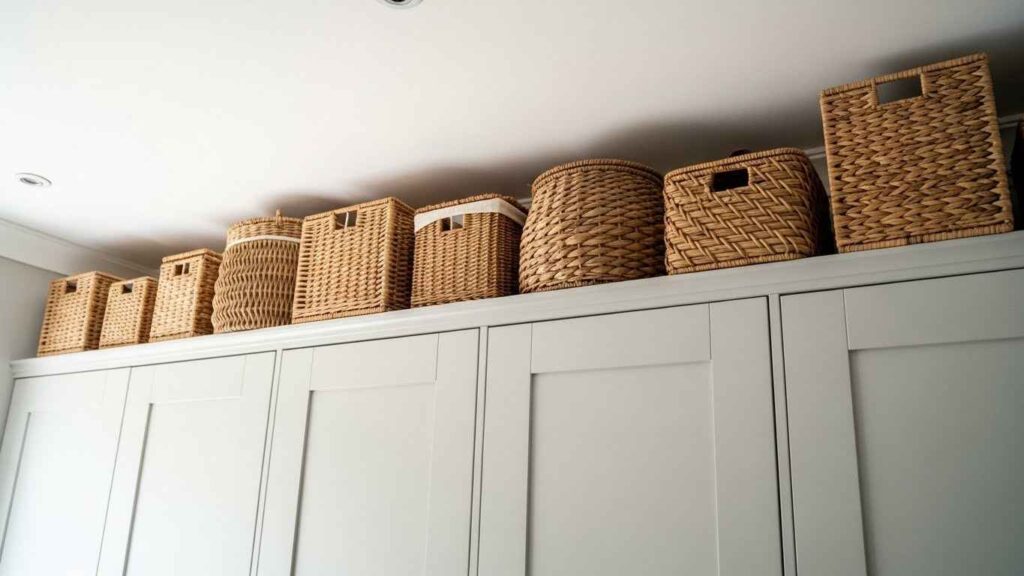 Baskets on Top of Cabinets