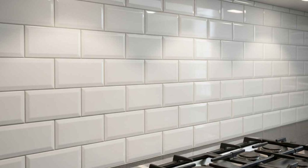 Beveled Edge Subway Tile Backsplash