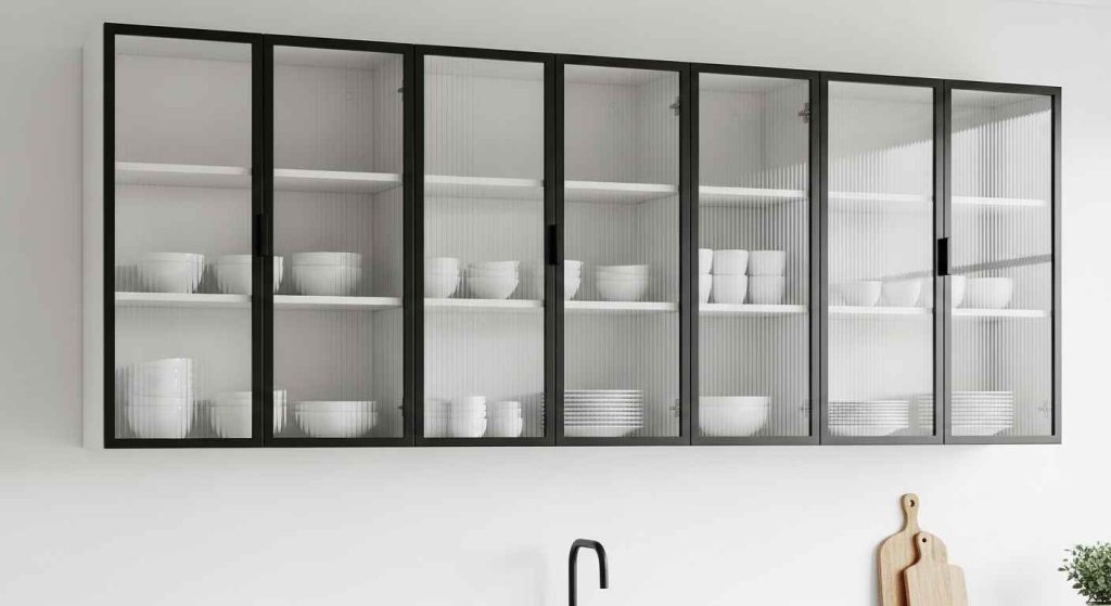 Black Framed Glass Cabinets