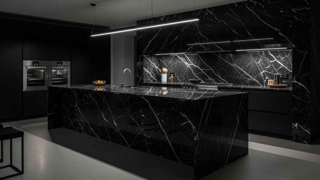 Black Marquina Marble Drama