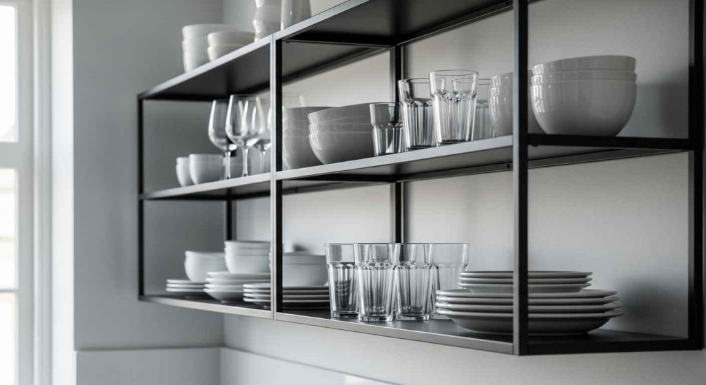 Black Open Shelving