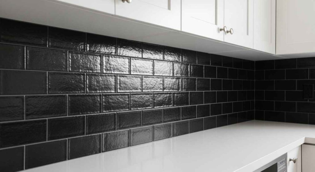 Black Tile Backsplash
