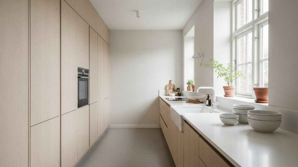 Blonde Wood & Minimalist Counters