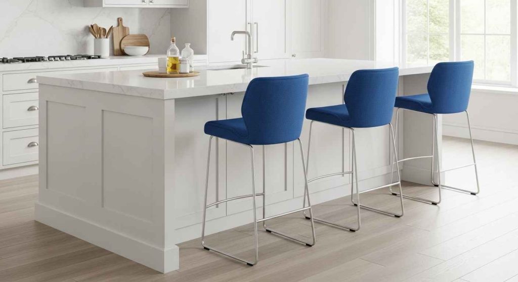 Blue Bar Stools for a Pop of Color