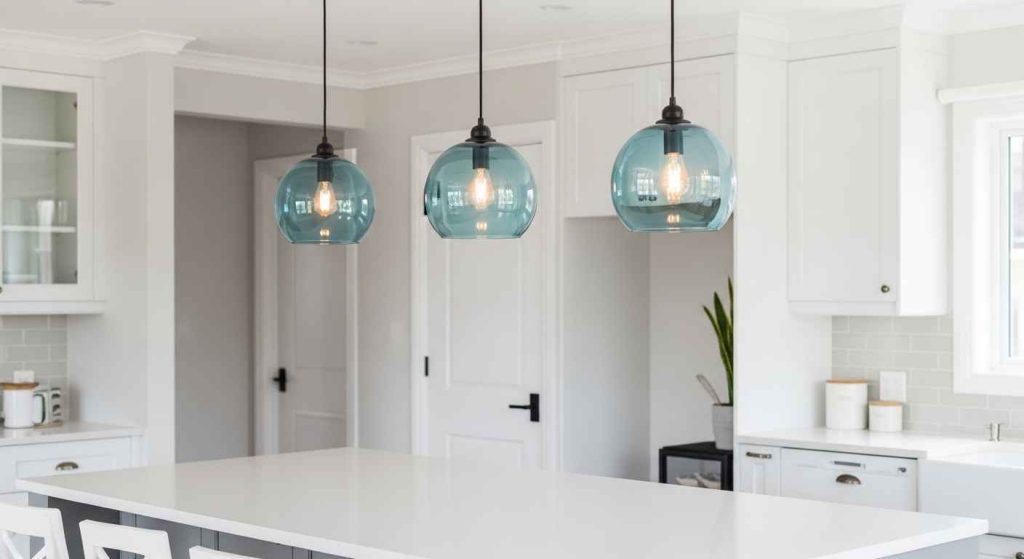 Blue Glass Pendant Lights