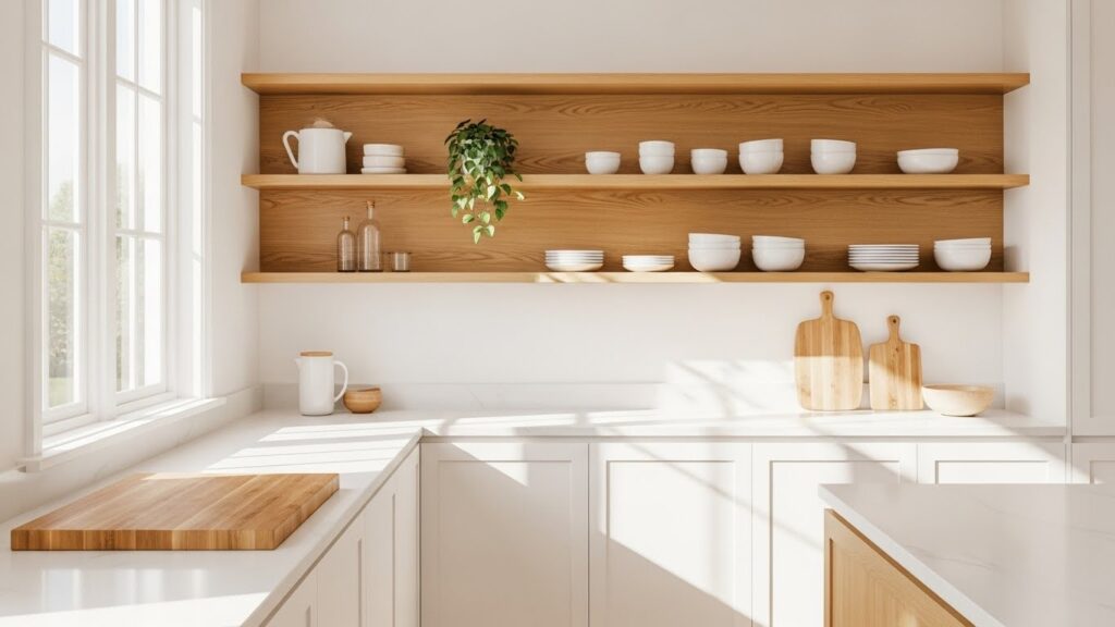 Bright White with Wooden Accents