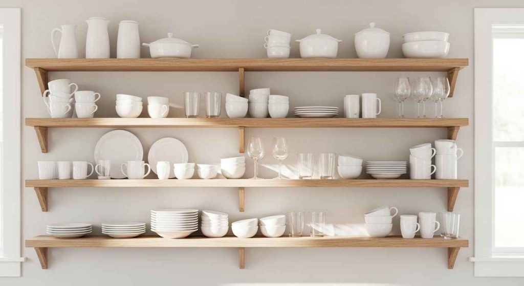 Brighten with White Open Shelving