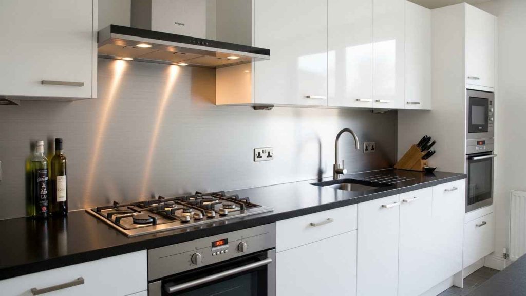 Brushed Stainless Steel Backsplash