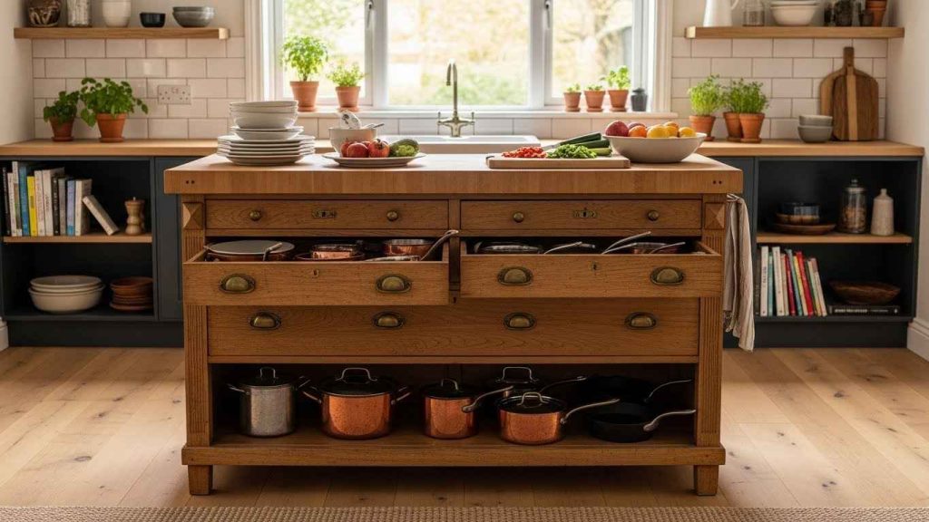 Build a Kitchen Island from Repurposed Furniture