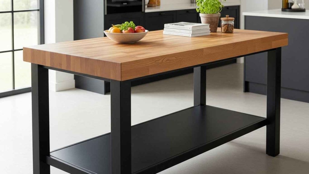 Butcher Block Meets Black Iron