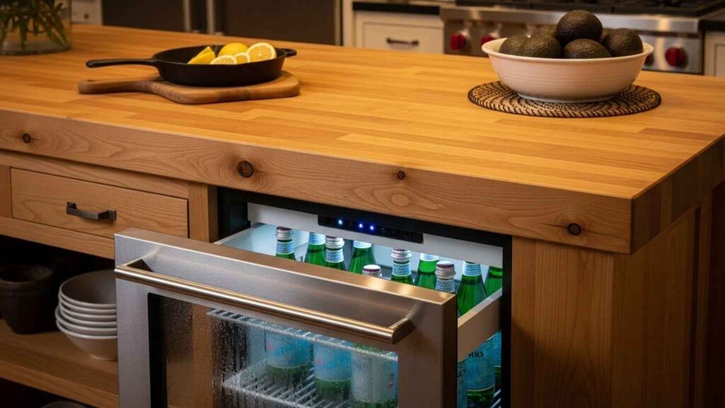 Butcher Block Top & Built-In Cooler