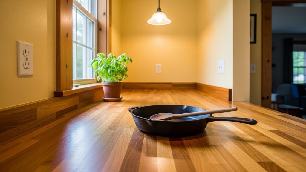Butcher Block Warmth for Tiny Kitchens