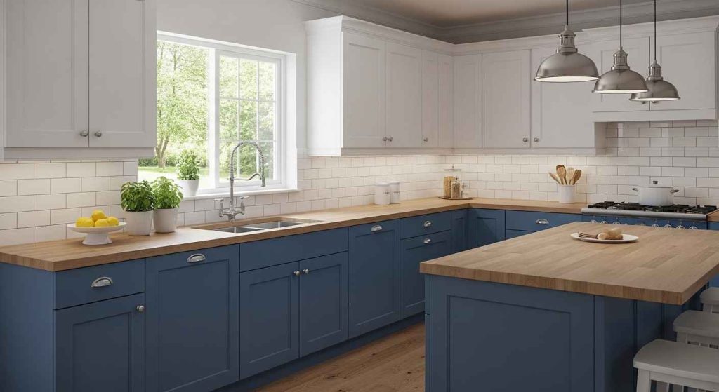 Calming Cornflower Blue Cabinets