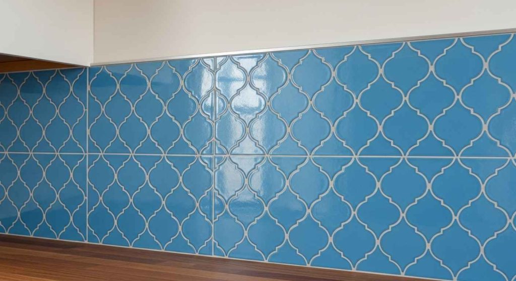 Ceramic Blue Quatrefoil Tiles