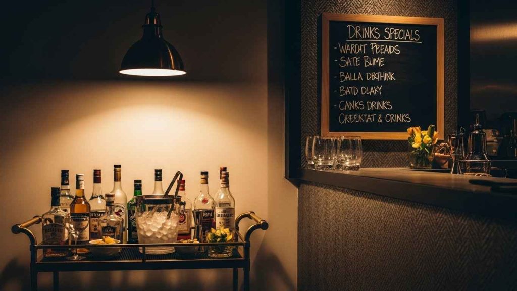 Chalkboard Backsplash for a Bar Cart