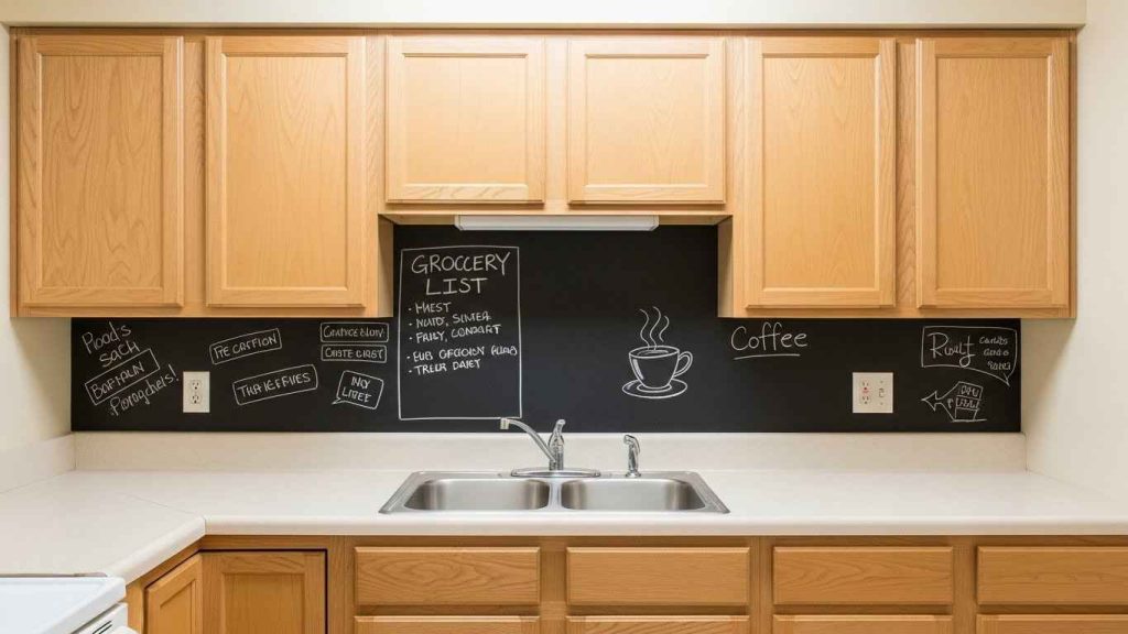 Chalkboard Backsplash in a Rental Kitchen