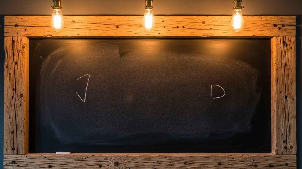 Chalkboard Backsplash with a Wooden Frame